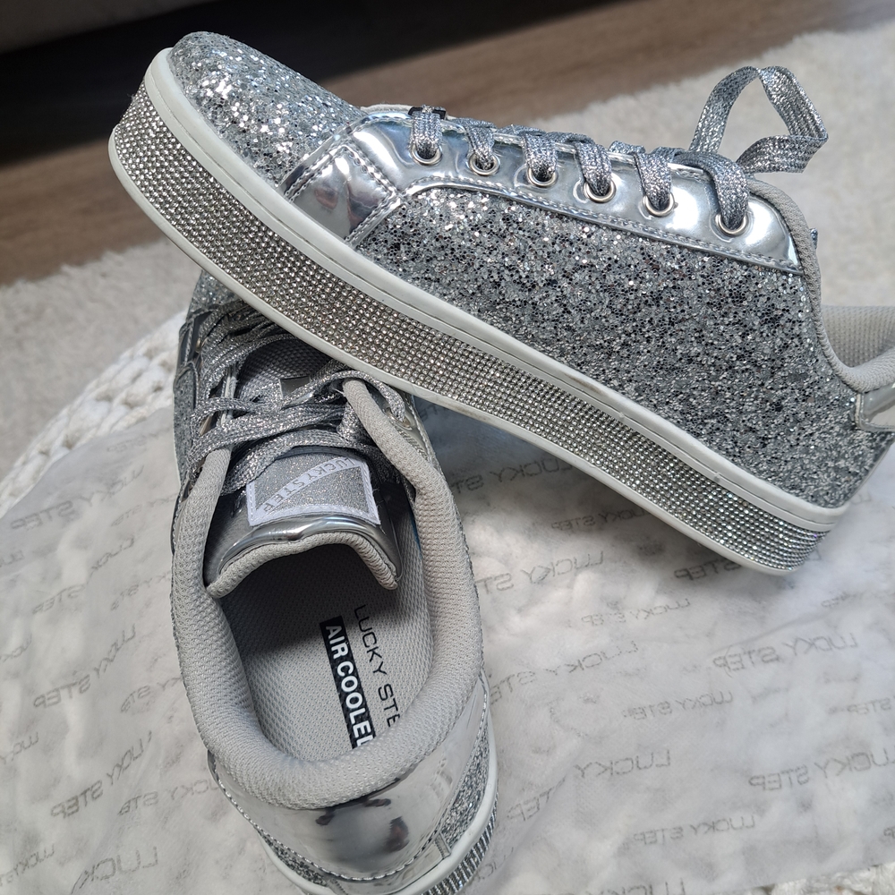 Silver Glitter Sneakers - Picture 3 of 4